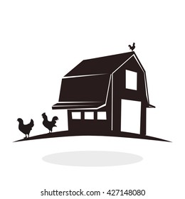 Farm design. stable icon. flat illustration
