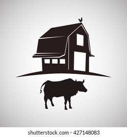 Farm design. stable icon. flat illustration