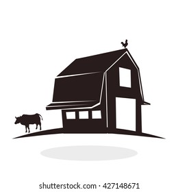 Farm design. stable icon. flat illustration