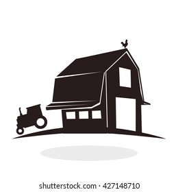 Farm design. stable icon. flat illustration