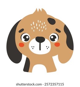 Farm dog animal isolated, cute farm animal, kids illustration, cartoon vector