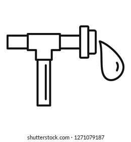 Farm drop pipe icon. Outline farm drop pipe vector icon for web design isolated on white background