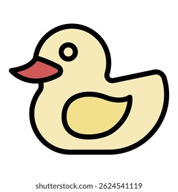 Farm duck icon. Outline farm duck vector icon color flat isolated