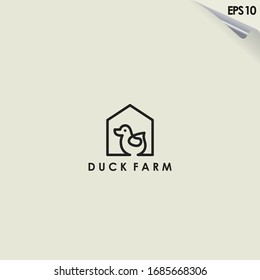Farm Of Duck Logo Design. Duck Logo Template. Modern Design. Flat Logo. Vector Illustration