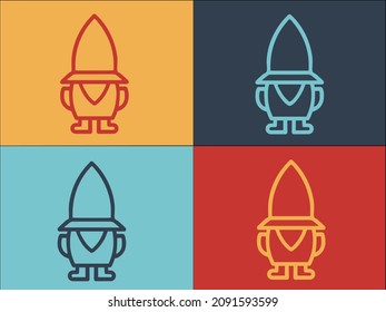 Farm Dwarf Logo Template, Simple Flat Icon of farm,animal,dwarf