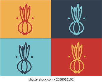 Farm Eco Onion Logo Template, Simple Flat Icon of onion,eco,farm