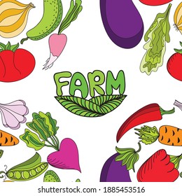 Farm eco vegetables. Vector illustration