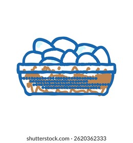 farm egg chicken food doodle icon sketch vector. farm egg chicken food sign. isolated symbol illustration