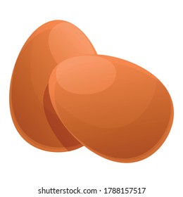 Icono de huevos de granja. Dibujo de un icono vector de huevos de granja para diseño web aislado en fondo blanco