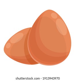 Farm eggs icon. Cartoon of farm eggs vector icon for web design isolated on white background