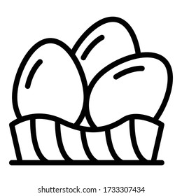 Farm eggs icon. Outline farm eggs vector icon for web design isolated on white background