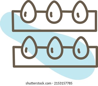 Farm eggs, illustration, vector on a white background.
