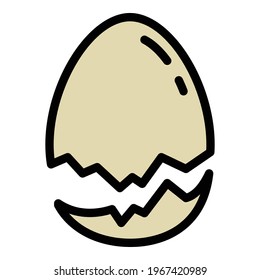 Farm eggshell icon. Outline Farm eggshell vector icon for web design isolated on white background
