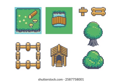 Farm element in pixel art style