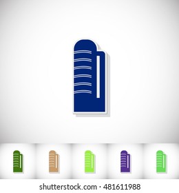 Farm elevator. Flat sticker with shadow on white background. Vector illustration