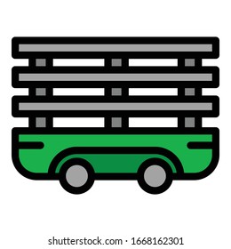 Icono de remolque vacío de granja. Conjunto de esquemas icono vectorial de remolque vacío para diseño web aislado en fondo blanco