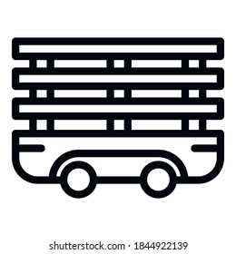 Farm empty trailer icon. Outline farm empty trailer vector icon for web design isolated on white background