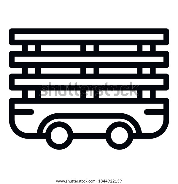 Farm empty trailer\
icon. Outline farm empty trailer vector icon for web design\
isolated on white\
background