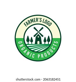 farm farmer logo organic natural