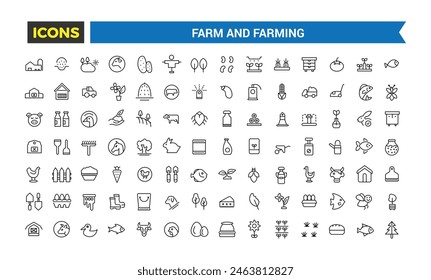 Farm and Farming, Agriculture icon set. Editable vector icon and illustration.