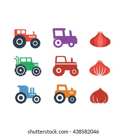 Farm Farming Agriculture Logo Icon Set Vector Illustration