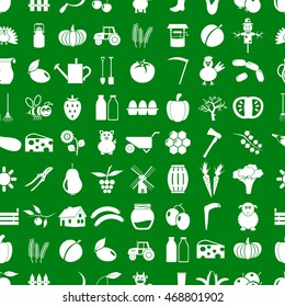 farm and farming simple icons set vector seamless pattern eps10