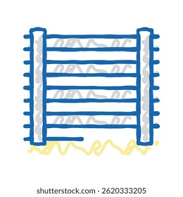 vetor de esboço de ícone de doodle da cerca da fazenda. sinal da cerca da fazenda. ilustração de símbolo isolado