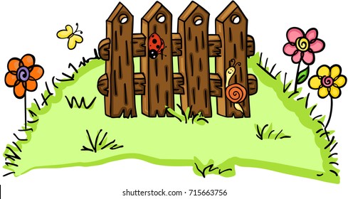 Farm fence illustration

