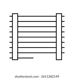 farm fence line icon vector. farm fence sign. isolated contour symbol black illustration