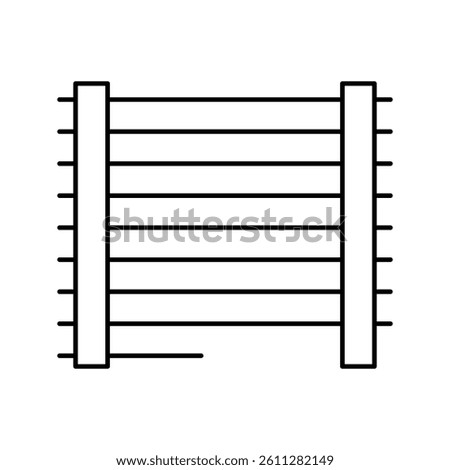 farm fence line icon vector. farm fence sign. isolated contour symbol black illustration