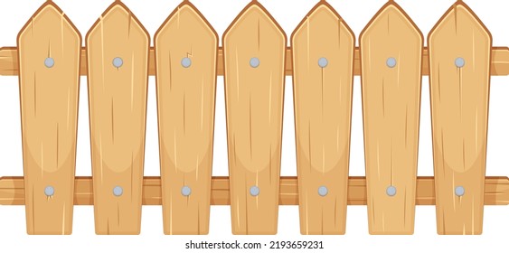 Farm fence. Retro wooden board decorative barrier