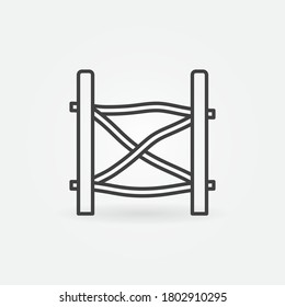 Icono de concepto de línea delgada del vector de vallado de granja o elemento de diseño