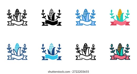 Farm festivals icons set multiple style collection. Editable stroke 
