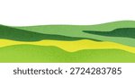 Farm Field Abstract Pattern. Green Agricultural Landscape Background. Rural Rice, Wheat, and Tea Plantations Texture. Vector Agro Collage Design.