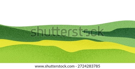 Farm Field Abstract Pattern. Green Agricultural Landscape Background. Rural Rice, Wheat, and Tea Plantations Texture. Vector Agro Collage Design.