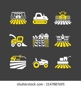 Farm Field glyph icon. Agriculture transport sign. Graph symbol for your web site design, logo, app, UI. Vector illustration, EPS10