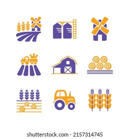 Farm Field glyph isolated vector icon. Agriculture sign. Graph symbol for your web site design, logo, app, UI. Vector illustration, EPS10