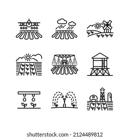 Farm Field icon. Agriculture irrigation sign. Graph symbol for your web site design, logo, app, UI. Vector illustration, EPS10