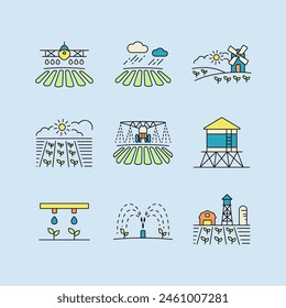 Farm Field icon. Agriculture irrigation sign. Graph symbol for your web site design, logo, app, UI. Vector illustration, EPS10