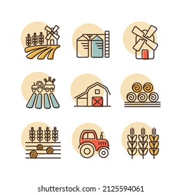 Farm Field icon. Agriculture sign. Graph symbol for your web site design, logo, app, UI. Vector illustration, EPS10