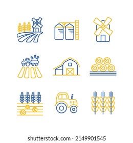 Farm Field icon. Agriculture sign. Graph symbol for your web site design, logo, app, UI. Vector illustration, EPS10