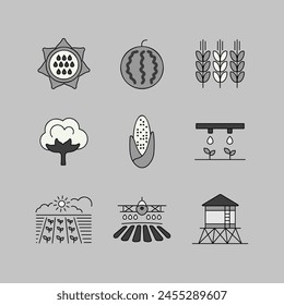 Farm Field icon. Agriculture sign. Graph symbol for your web site design, logo, app, UI. Vector illustration, EPS10