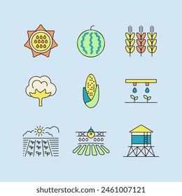 Farm Field icon. Agriculture sign. Graph symbol for your web site design, logo, app, UI. Vector illustration, EPS10