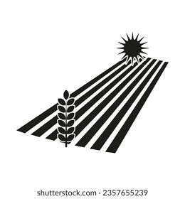 Farm field icon. Barn, farmland agriculture symbol. Vector illustration. EPS 10.