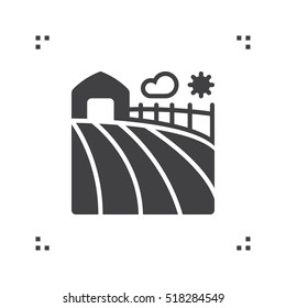 Farm field icon vector, filled flat sign, solid pictogram isolated on white, logo illustration