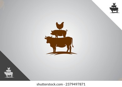 Farm field logo. Minimal and modern logotype. Perfect logo for business related to agriculture industry, wheat farm, farm field, natural harvest, breeder. Isolated background. Vector eps 10.