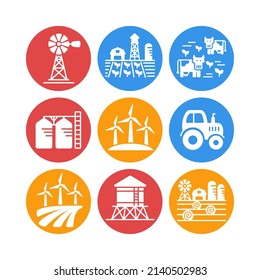 Icono de glifo vector de campo de granja. Señal de agricultura. Símbolo gráfico para el diseño del sitio web, logotipo, aplicación, interfaz de usuario. Ilustración del vector, EPS10