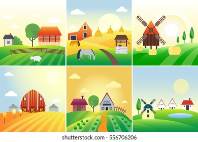 Farm field vector illustration