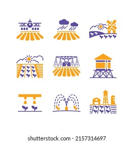 Farm Field vector isolated glyph icon. Agriculture irrigation sign. Graph symbol for your web site design, logo, app, UI. Vector illustration, EPS10