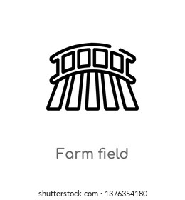 farm field vector line icon. Simple element illustration. farm field outline icon from agriculture farming concept. Can be used for web and mobile